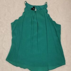 NWOT Chic Sleeveless Teal Blouse